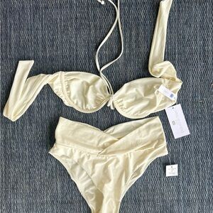 NWT Caroline Constas Cream Bikini Set